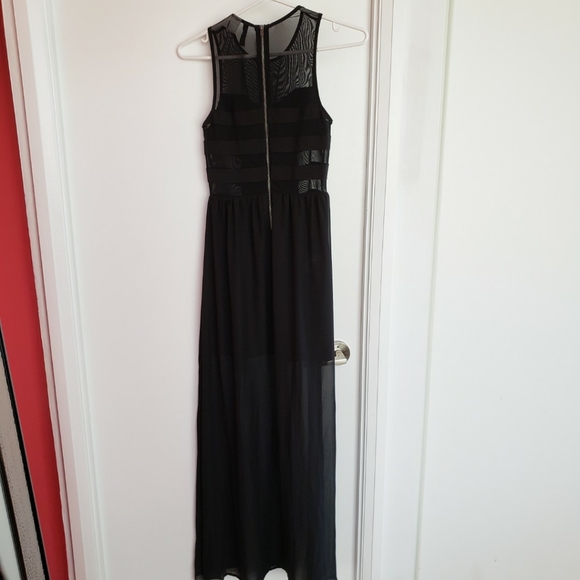 H&M Black Mesh Maxi Dress with Side Slits - Picture 2 of 6